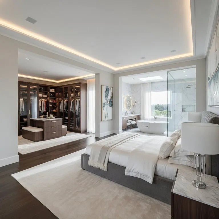Luxury Master Bedroom Suite Ideas: Walk-In Closets and Ensuite Bathroom Interior Design Trends