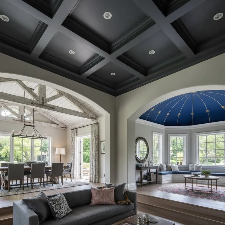Ceiling Design and Treatment Ideas: Beams, Coffered Ceilings, and Paint for Unique Interiors