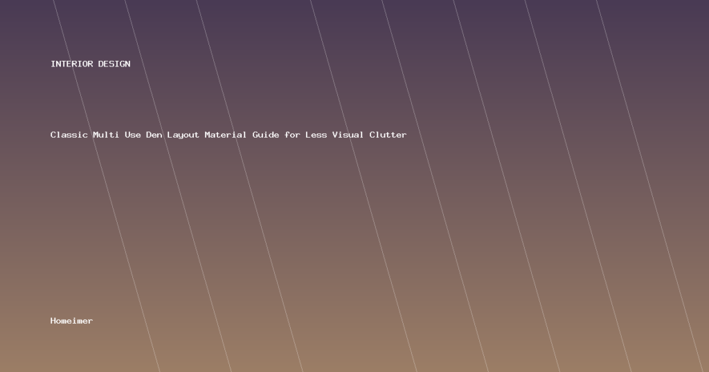 Classic Multi Use Den Layout Material Guide for Less Visual Clutter