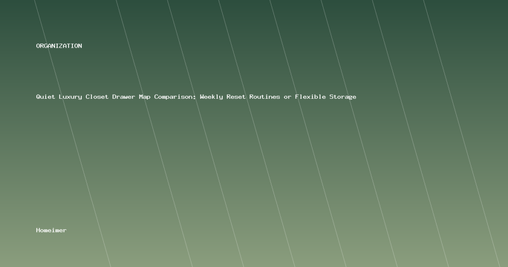 Quiet Luxury Closet Drawer Map Comparison: Weekly Reset Routines or Flexible Storage