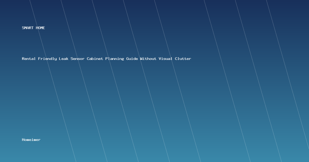 Rental Friendly Leak Sensor Cabinet Planning Guide Without Visual Clutter