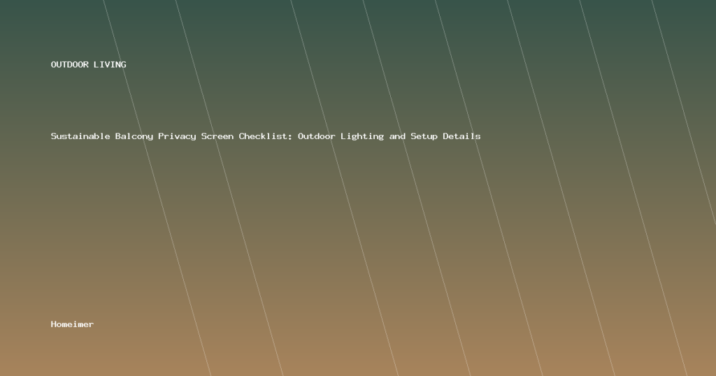 Sustainable Balcony Privacy Screen Checklist: Outdoor Lighting and Setup Details