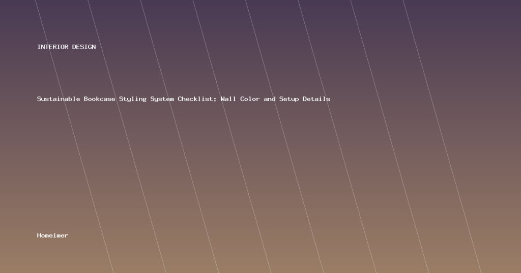 Sustainable Bookcase Styling System Checklist: Wall Color and Setup Details