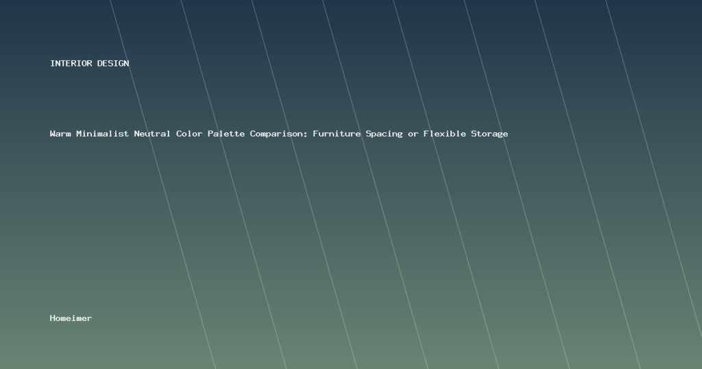 Warm Minimalist Neutral Color Palette Comparison: Furniture Spacing or Flexible Storage